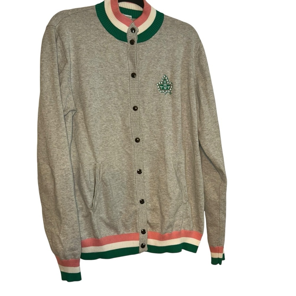NWOT Ivy Storehouse Alpha Kappa Alpha AKA gray knit button down jacket size XL